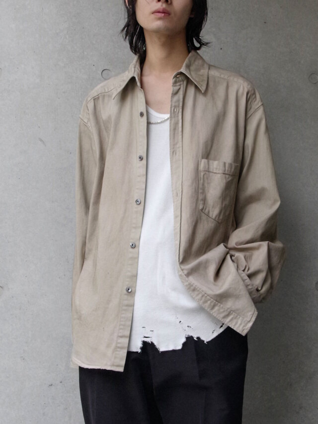 ANCELLM "DENIM DRESS SHIRTS" - SAND