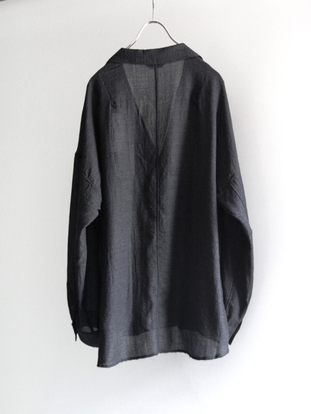 ANCELLM アンセルム WOOL KERSEY TAILORED SHIRT WOOL KERSEY TAILORED SHIRT(BLACK) – ANCELLM