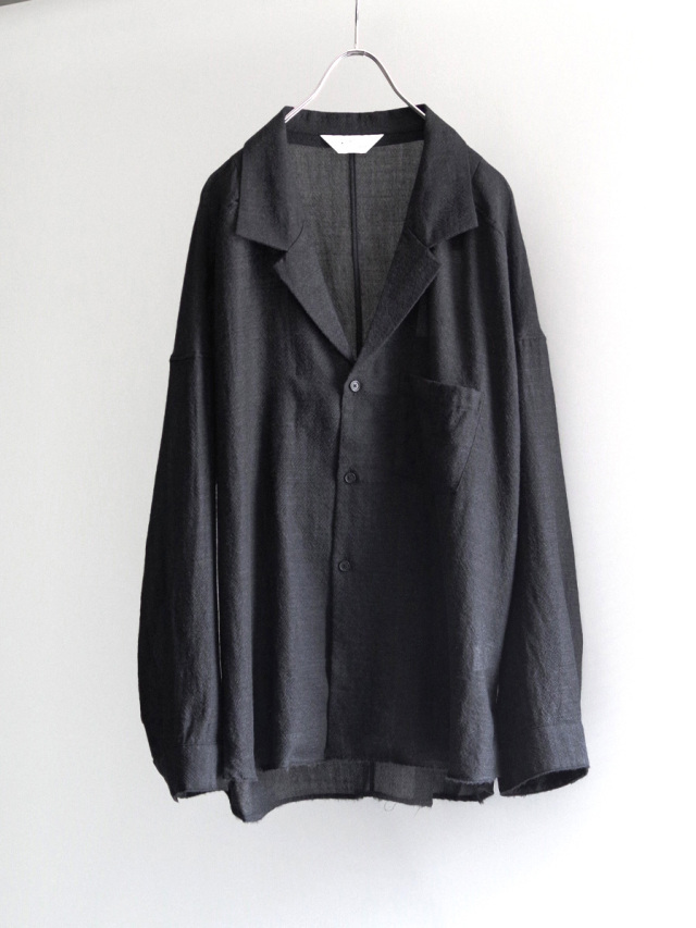 ANCELLM "WOOL KERSEY TAILORED SHIRT" - BLACK