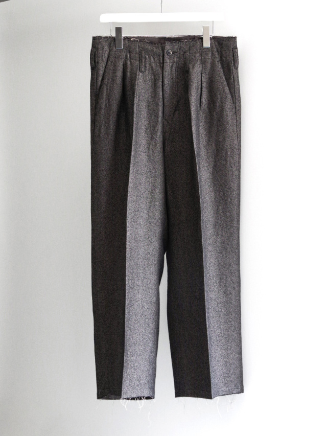 パンツ ANCELLM 25aw SHRINK WOOL WIDE SLACKS SHRINK WOOL WIDE SLACKS(GRAY) – ANCELLM
