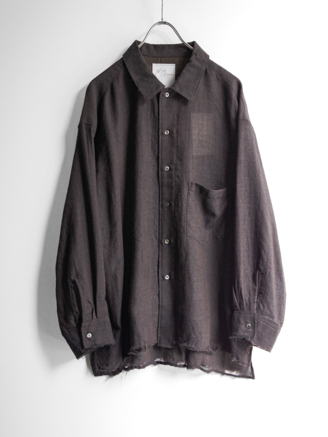 ANCELLM "WOOL KERSEY SHIRT" - BROWN
