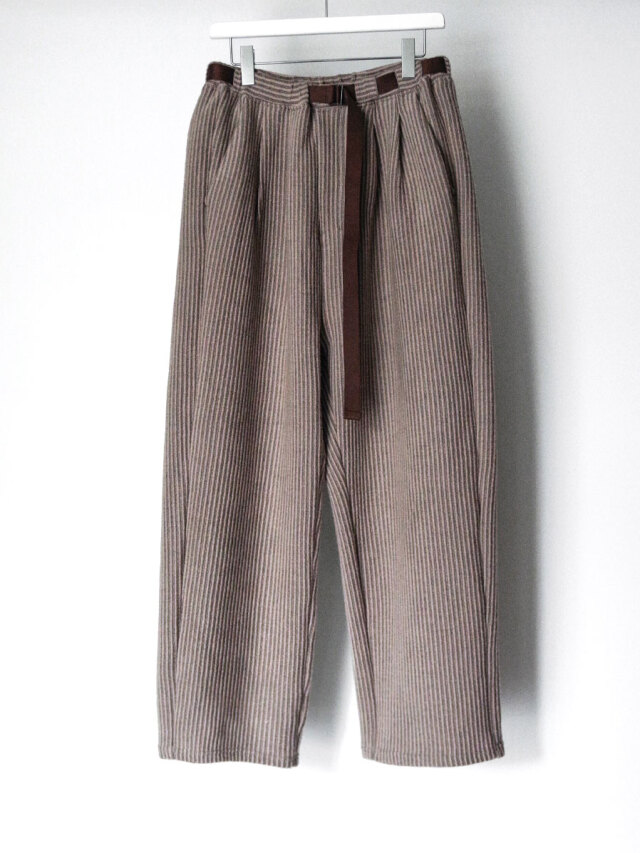 ANCELLM "WOOLCORD BELTLESS SLACKS" - SAND