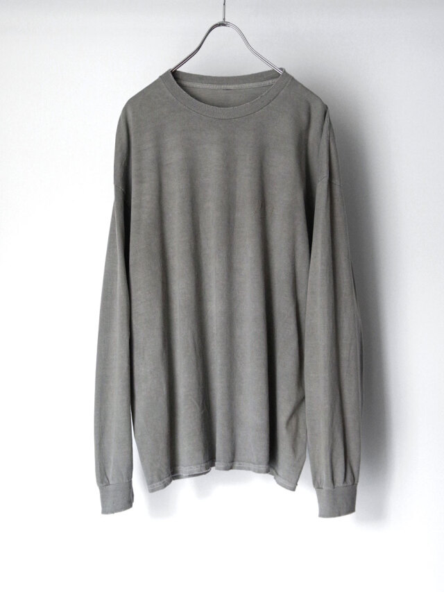 ANCELLM "EMBROIDERY DYED LS T-SHIRT 2" - GRAY
