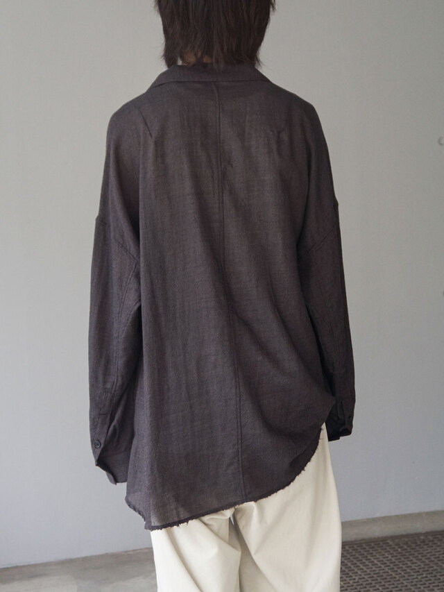 ANCELLM アンセルム WOOL KERSEY TAILORED SHIRT WOOL KERSEY TAILORED SHIRT(BLACK) – ANCELLM