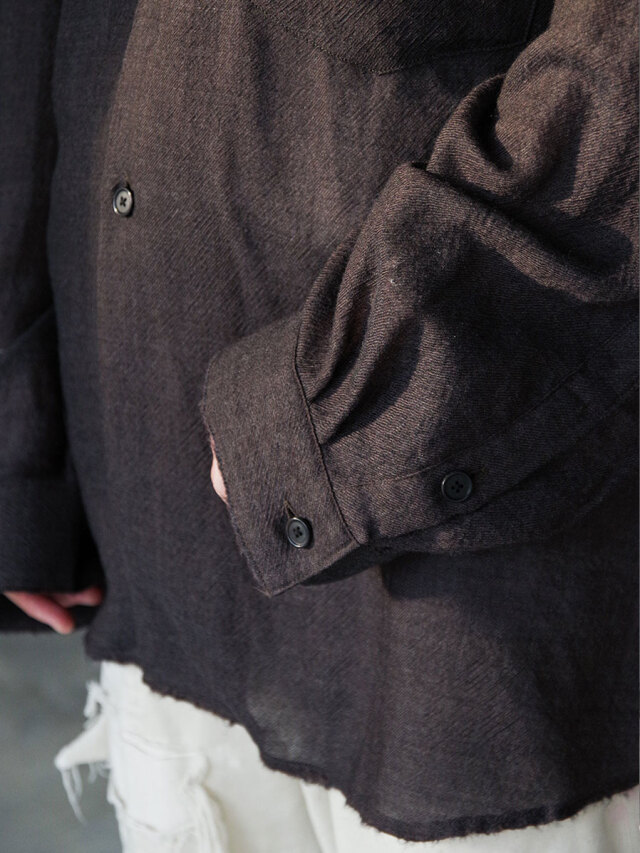 ANCELLM アンセルム WOOL KERSEY TAILORED SHIRT WOOL KERSEY TAILORED SHIRT(BLACK) – ANCELLM