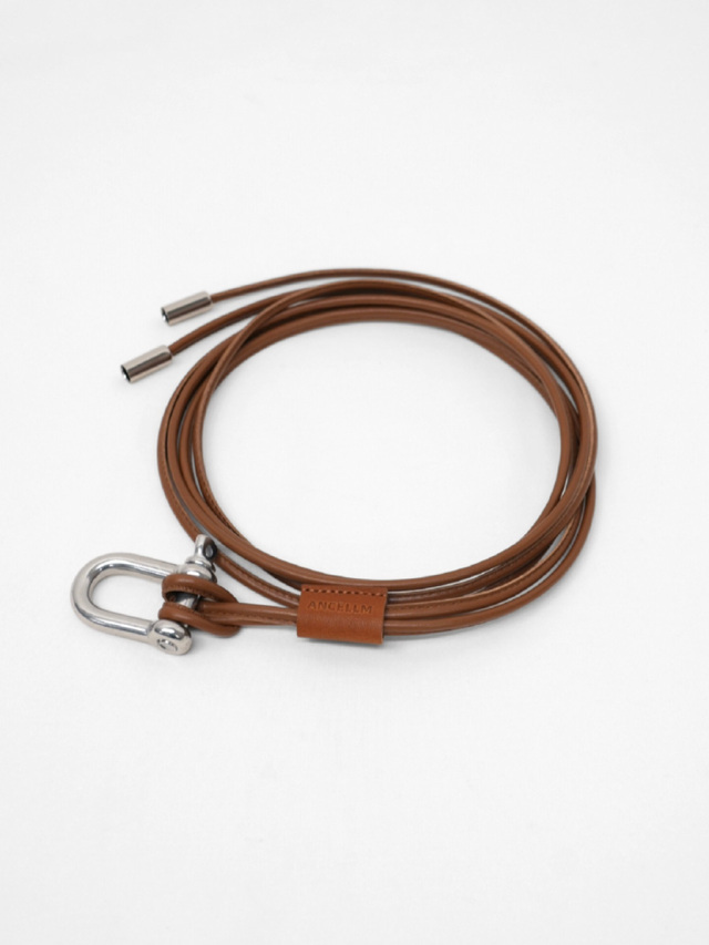 ANCELLM "LEATHER ROPE BELT" - BROWN