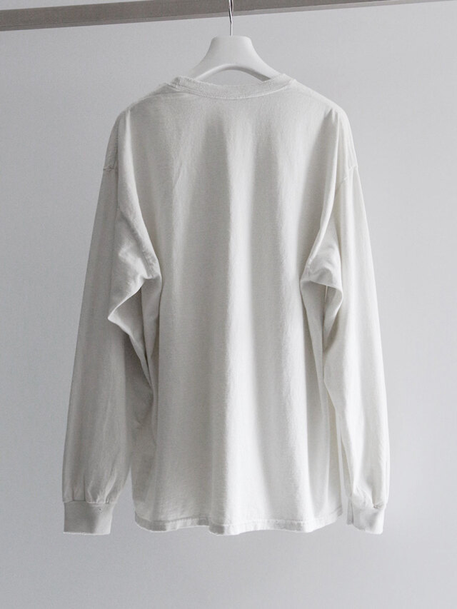 ANCELLM　EMBROIDERY DYED LS T-SHIRT　ロンT　白 EMBROIDERY DYED LS T-SHIRT(WHITE)