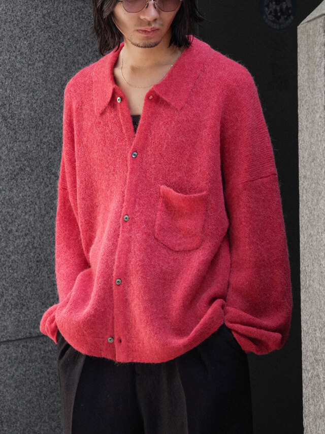 トップス 25AW ANCELLM KIMONO KNIT SHIRT RED 1 2025AW】 ANCELLM (アンセルム) 