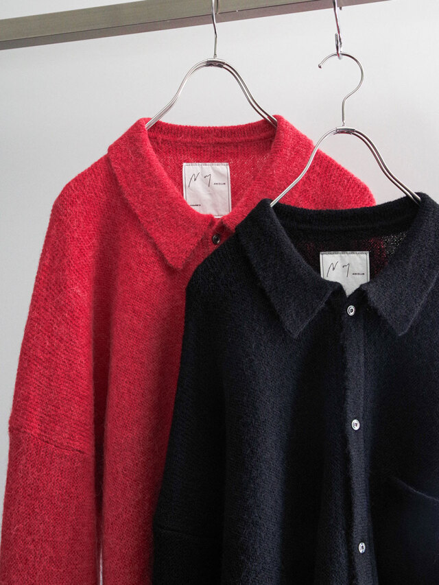 トップス 25AW ANCELLM KIMONO KNIT SHIRT RED 1 2025AW】 ANCELLM (アンセルム) 