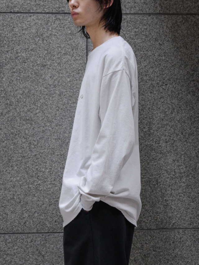 ANCELLM　EMBROIDERY DYED LS T-SHIRT　ロンT　白 ANCELLM EMBROIDERY DYED LS T-SHIRT ロンT 白 EMBROIDERY DYED