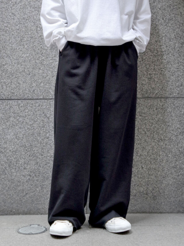 ANCELLM "TUCK SWEAT PANTS" - BLACK