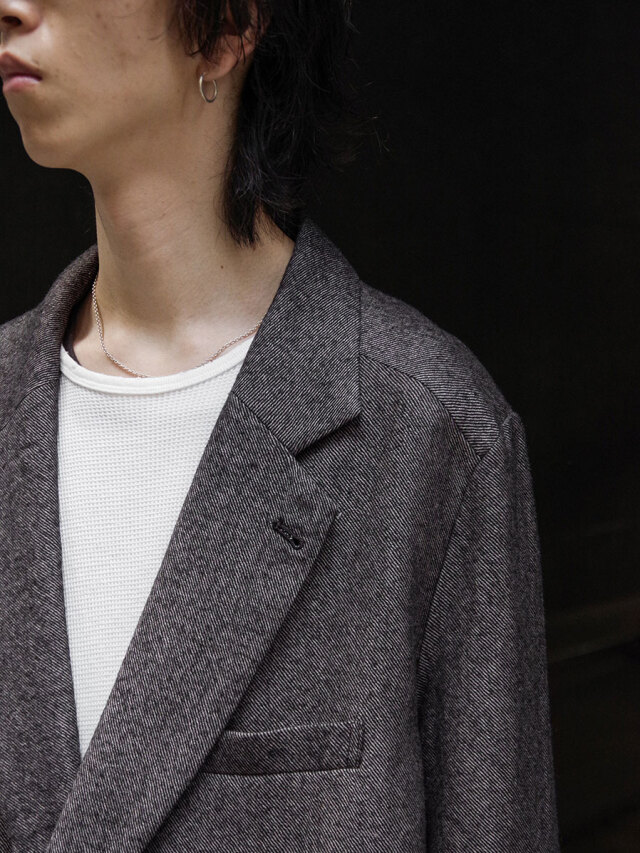 ジャケット・アウター ANCELLM 25AW SEMI-DOUBLE TAILOREDJACKET SEMI-DOUBLE TAILORED JACKET(GRAY) – ANCELLM