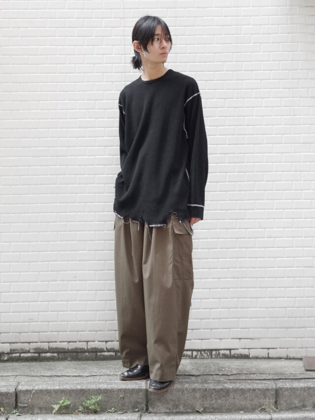 トップス ANCELLM CRASH UNEVEN OVER SWEAT SHIRT 2 CRASH UNEVEN OVER SWEAT SHIRT | ANCELLM(アンセルム