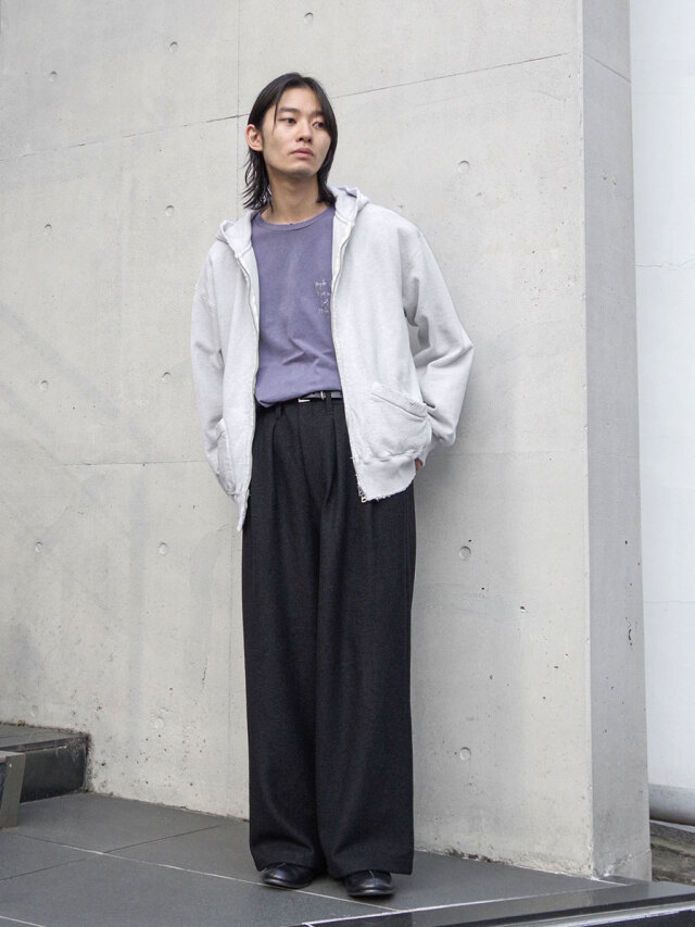 パンツ 24AW ANCELLM WOOL WIDE EASY TUCK SLACKS WOOL WIDE EASY TUCK SLACKS(D.BROWN) – ANCELLM