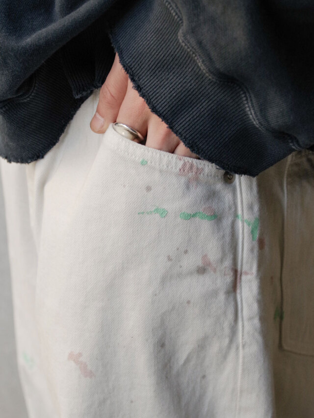 25SS AGING WIDE 5P DENIM PANTS WHITEサイズ1 ANCELLM AGING WIDE 5P DENIM PANTS | MusterWerk