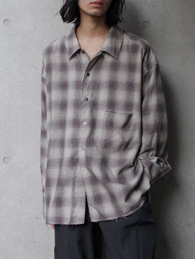 トップス 25ss ancellm OMBRECHECK SHIRT / BROWN 1 2025SS】 ANCELLM (アンセルム) 