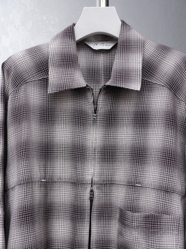 ancellm 25ss チェックシャツ ANCELLM(アンセルム) 25SSオンブレチェックショートジップシャツ