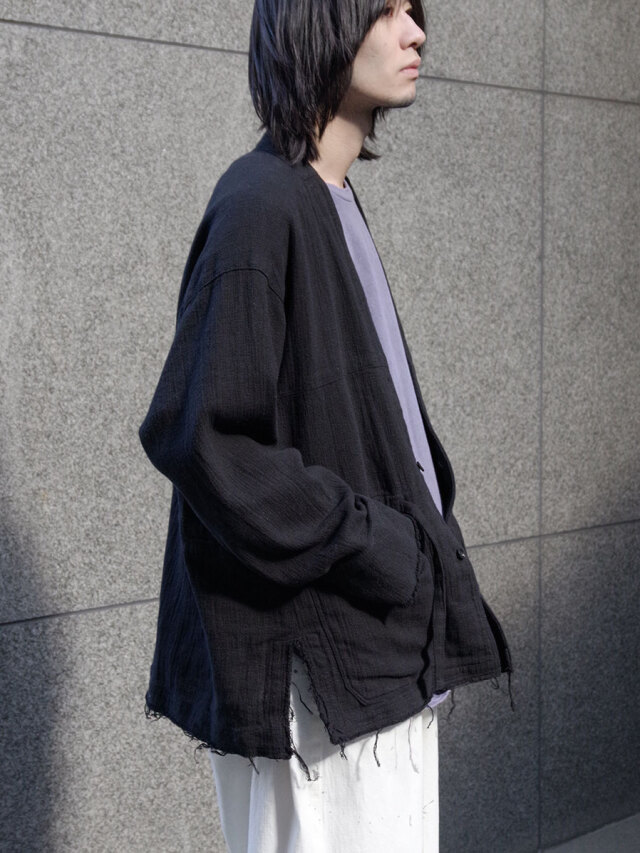 ジャケット・アウター ANCELLM W/S COLLARLESS JACKET ANCELLM - PANAMA COLLAR LESS SHIRT JACKET | OFF WHITE