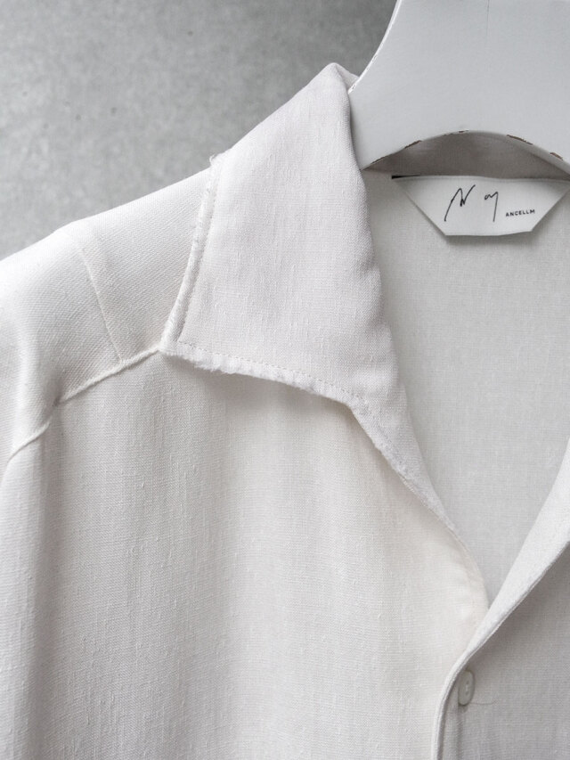 トップス 25ss ANCELLM OPEN COLLAR KNIT S/S SHIRT OPEN COLLAR KNIT S/S SHIRT(CHARCOAL) – ANCELLM