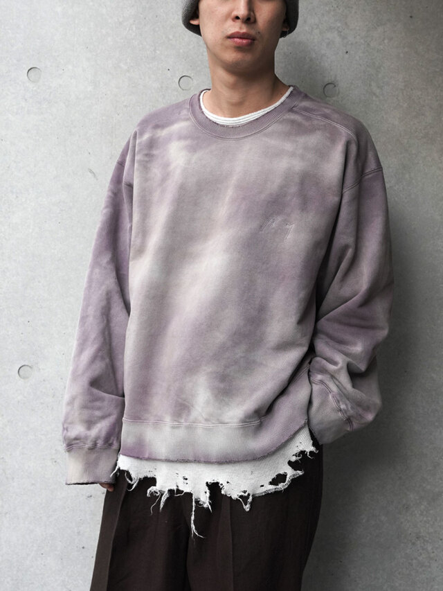 ANCELLM "UNEVENNESS SWEAT SHIRT" - PURPLE
