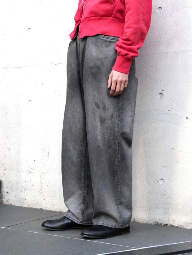 ANCELLM "AGING STRAIGHT 5P DENIM PANTS" - BLACK