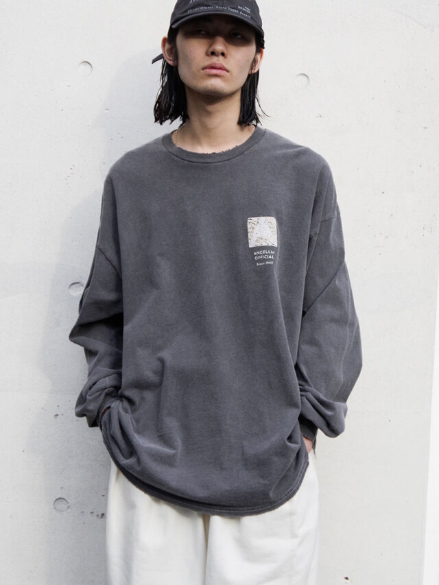 ANCELLM "LOGO LS T-SHIRT" - BLACK