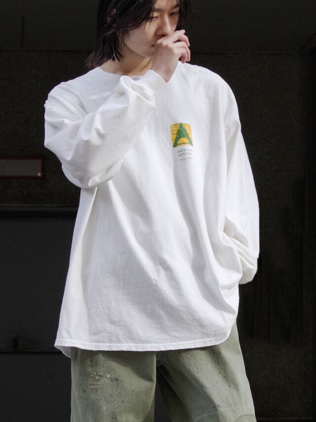 ANCELLM "LOGO LS T-SHIRT" - WHITE
