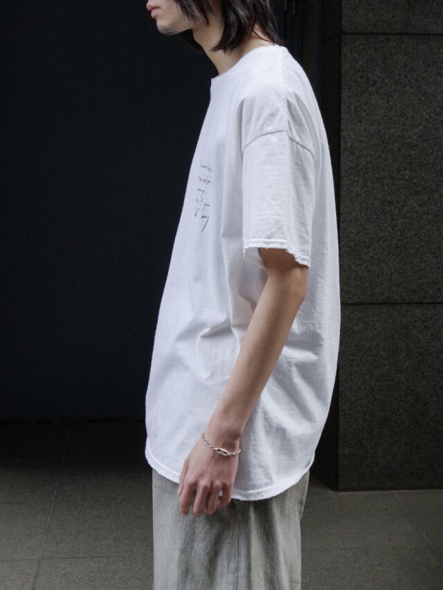 ANCELLM ダメージワッフルロングTシャツ 白 1 ANCELLM（アンセルム） ダメージワッフル クルーネックロング