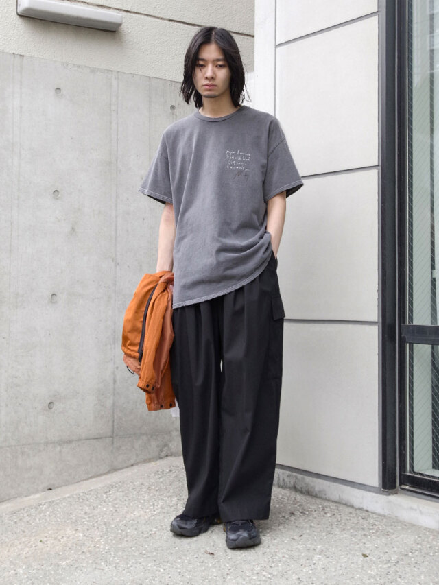 正規 25SS ANCELLM ABSTRACT T-SHIRT 824P▲ ANCELLM | アンセルム PAINTER T-SHIRT(L.GRAY) / ペインターTEE