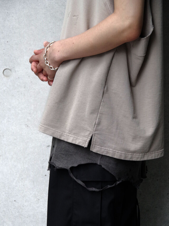 ANCELLM アンセルム 25ss新作 タンクトップ stein comoli ANCELLM - DAMAGE TANK TOP | BLACK | タンクトップ | NapsNote