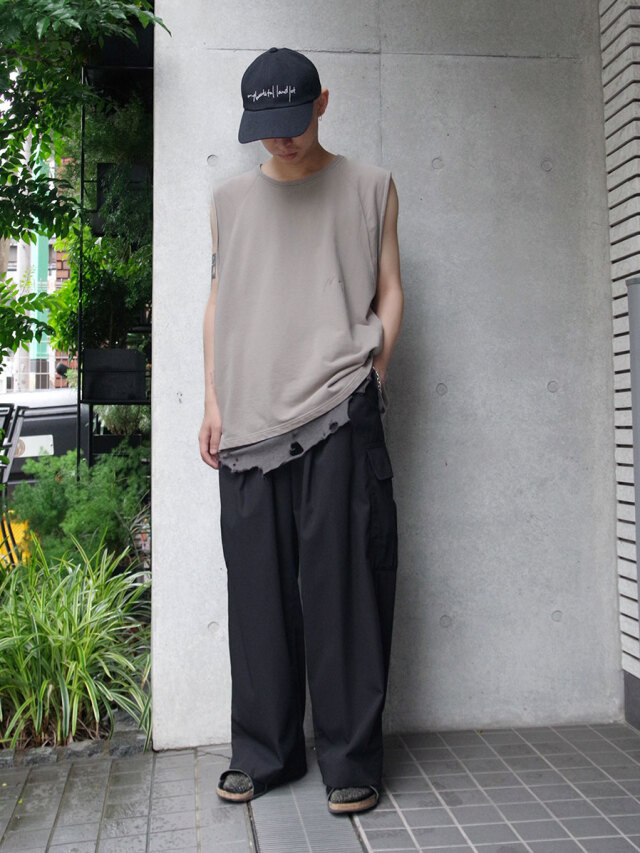 パンツ ALMOSTBLACK \"WOVEN 6POCKET PANTS\"  BLACK ALMOSTBLACK(オールモストブラック) - Woven Wide 6pocket Pants