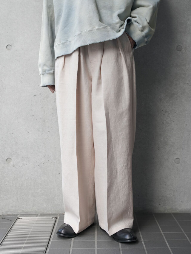 ANCELLM "W/L WIDE EASY TUCK SLACKS"