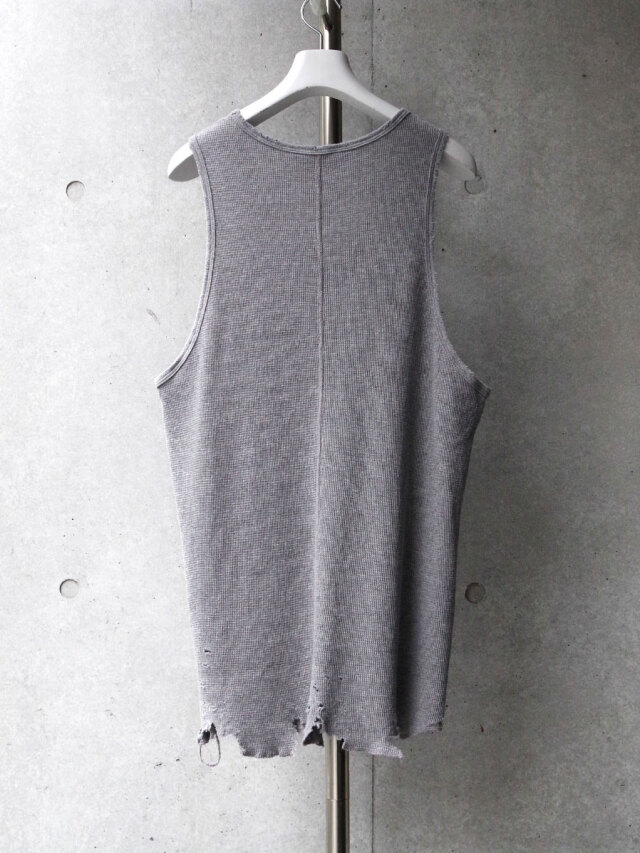 ANCELLM ダメージワッフル タンクトップ　gray 25ss 2025SS】 ANCELLM (アンセルム) 