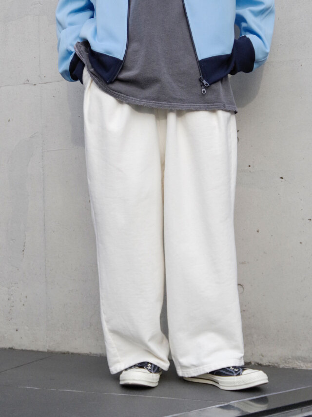 ANCELLM "TUCK SWEAT PANTS" - WHITE