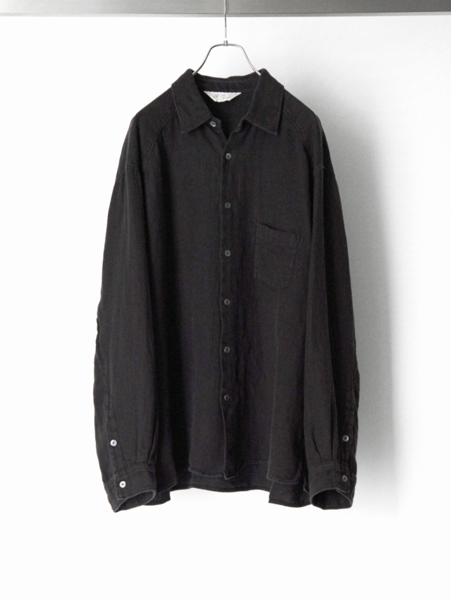 ANCELLM "LINEN OVER SHIRT" - BLACK