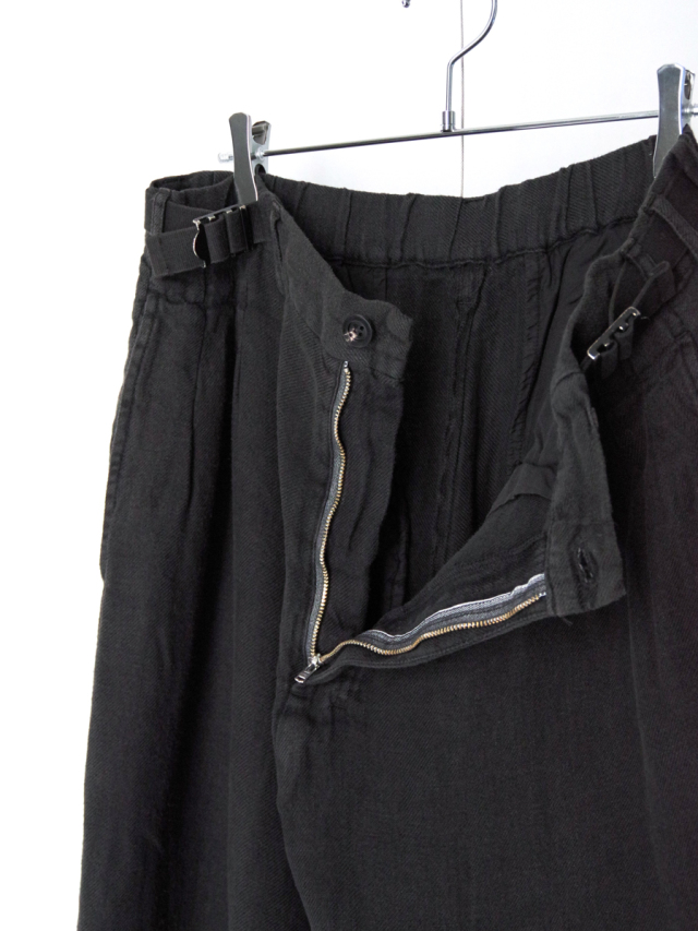 パンツ ANCELLM 26F/W BELTED LINEN TUCK SLACKS BELTED LINEN TUCK