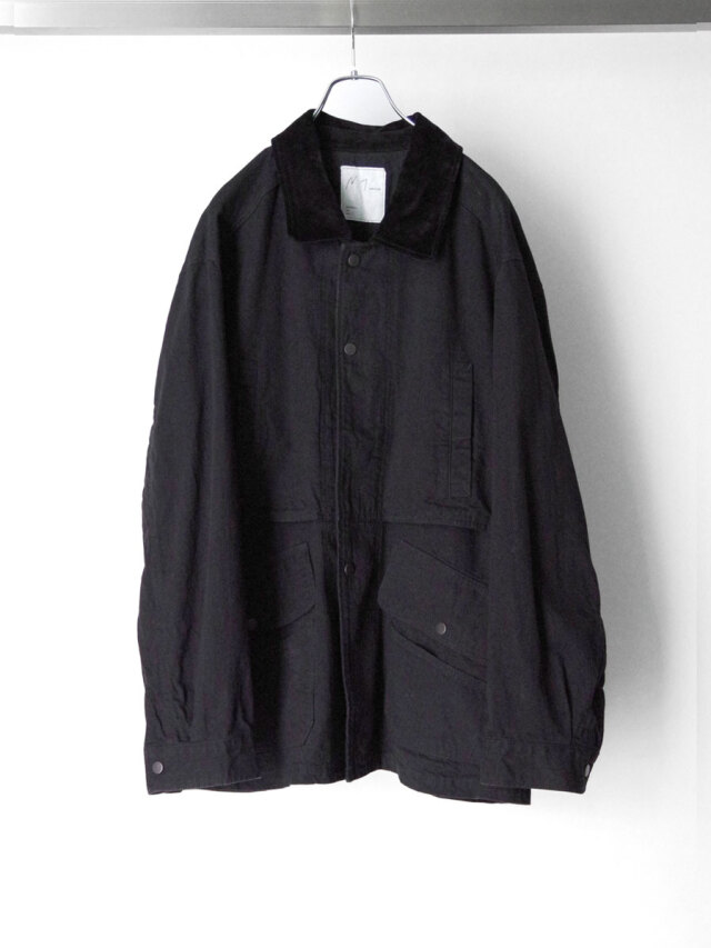 ANCELLM "AGING DENIM HALF JACKET" - BLACK