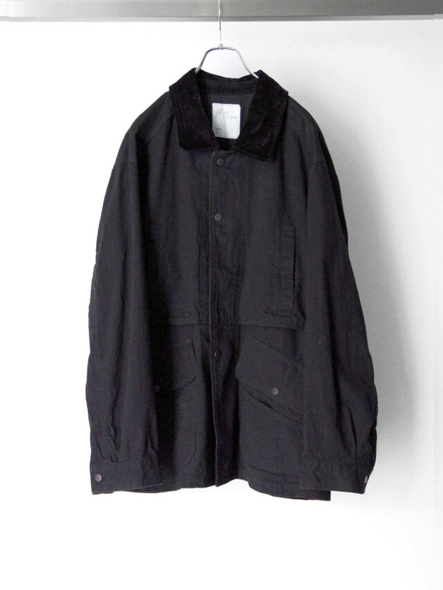ANCELLM "AGING DENIM HALF JACKET" - BLACK