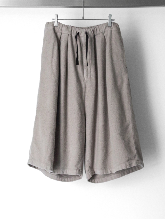ANCELLM "BRUSHED COTTON WIDE CROPPED PANTS" - GREIGE