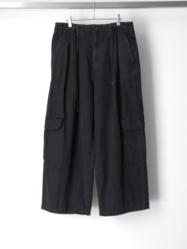 ANCELLM "POPLIN CARGO PANTS" - BLACK