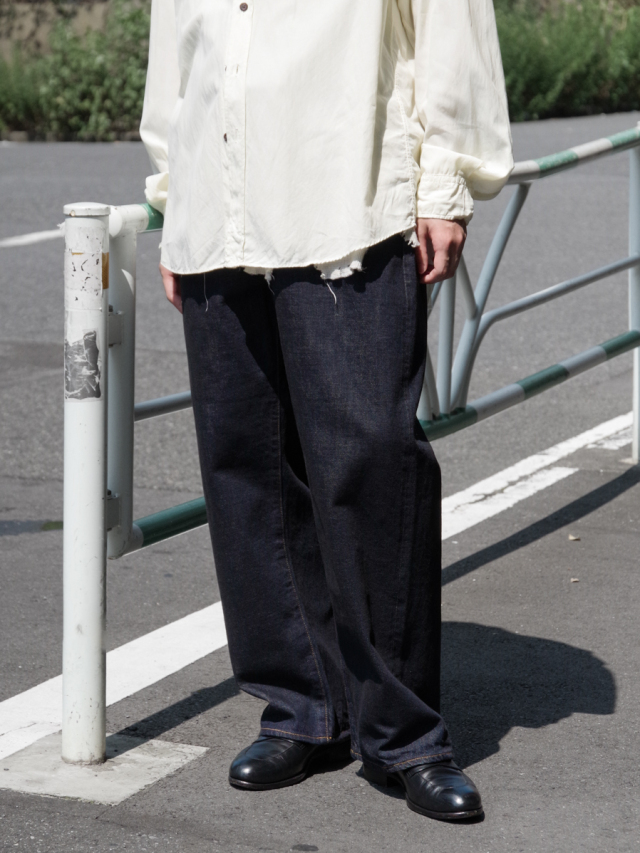 ANCELLM "#02 SELVEDGE TAPERED 5P DENIM PANTS OW" - INDIGO
