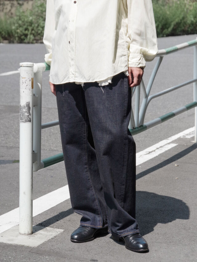 ANCELLM "#02 SELVEDGE TAPERED 5P DENIM PANTS OW" - INDIGO