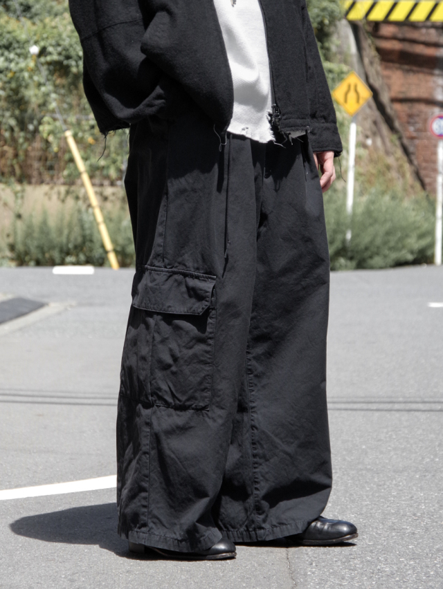 ANCELLM "POPLIN CARGO PANTS" - BLACK