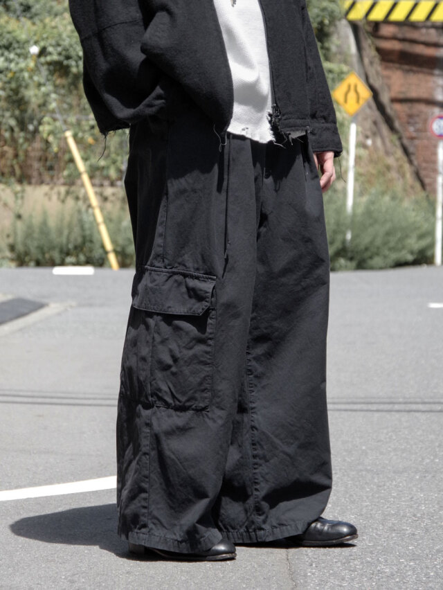 ANCELLM "POPLIN CARGO PANTS" - BLACK