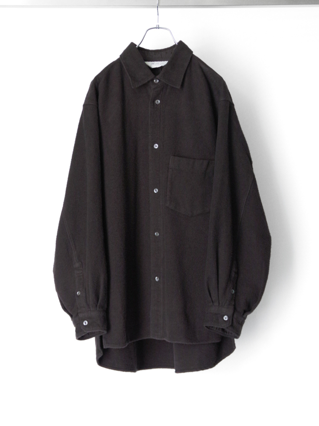 ANCELLM "BRUSHED COTTON OVER SHIRT" - BLACK