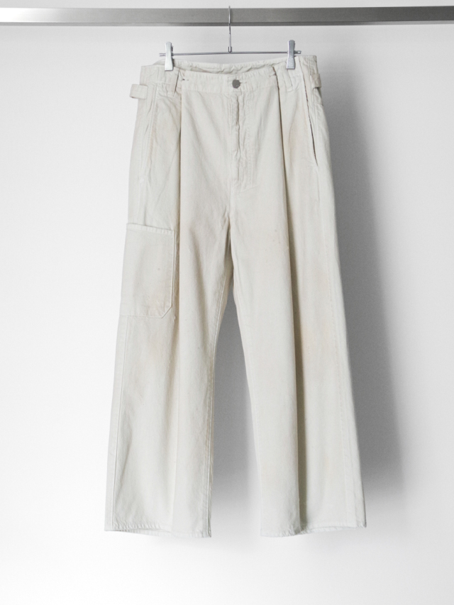 ANCELLM "DENIM PAINTER PANTS" - G.WHITE