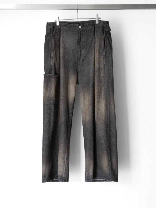 ANCELLM "DENIM PAINTER PANTS" - BLACK