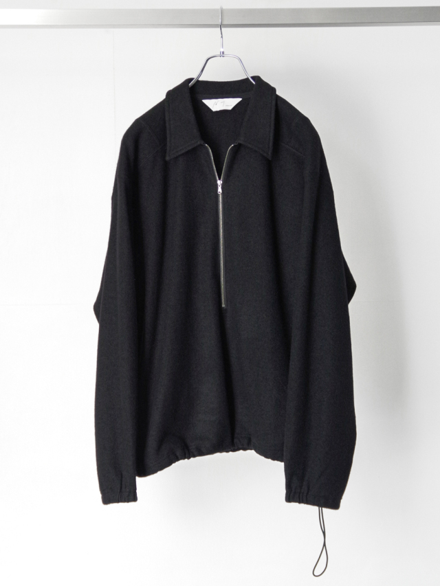 ANCELLM "WOOL PULL OVER SHIRT" - BLACK