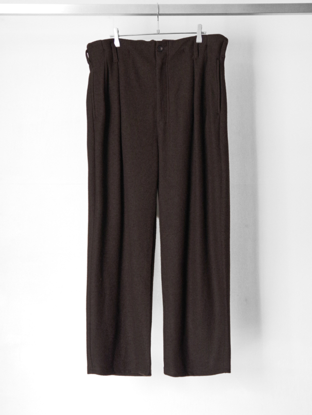 ANCELLM "WOOL CUT SLACKS" - D.BROWN