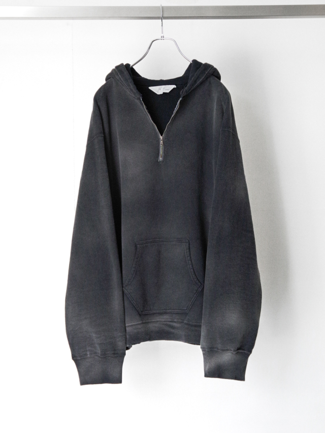 ANCELLM "FLEECE-LINED SWEAT HOODIE" - BLACK